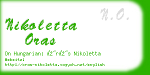 nikoletta oras business card